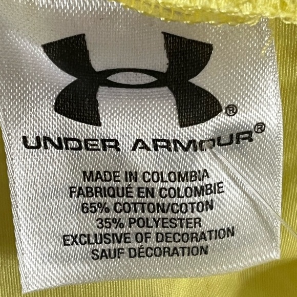 Under Armour Yellow Heat Gear UPF 30 Womens Top Cotton Pockets M NWT - Picture 11 of 11